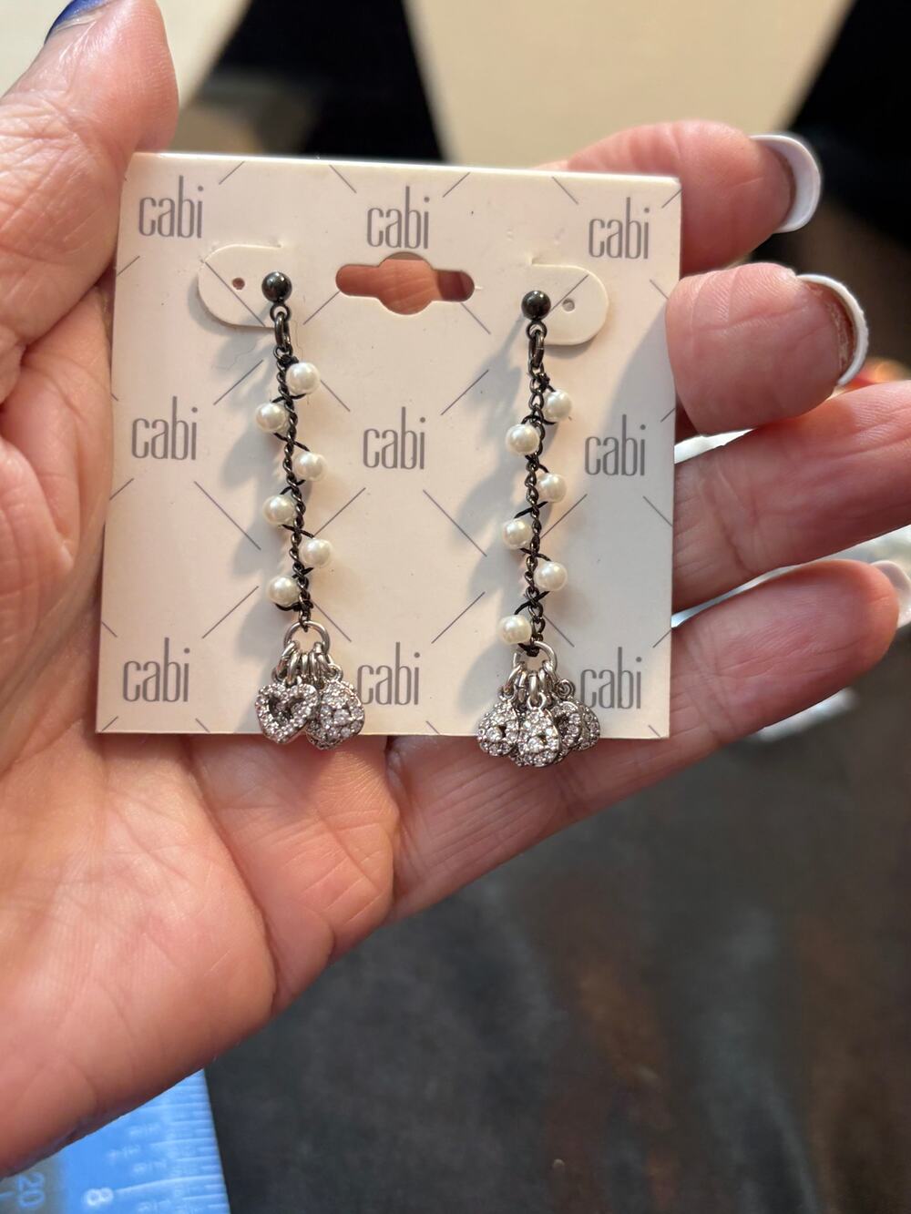 Cabi Pearl Charm Dangle Earrings 8g New With Card